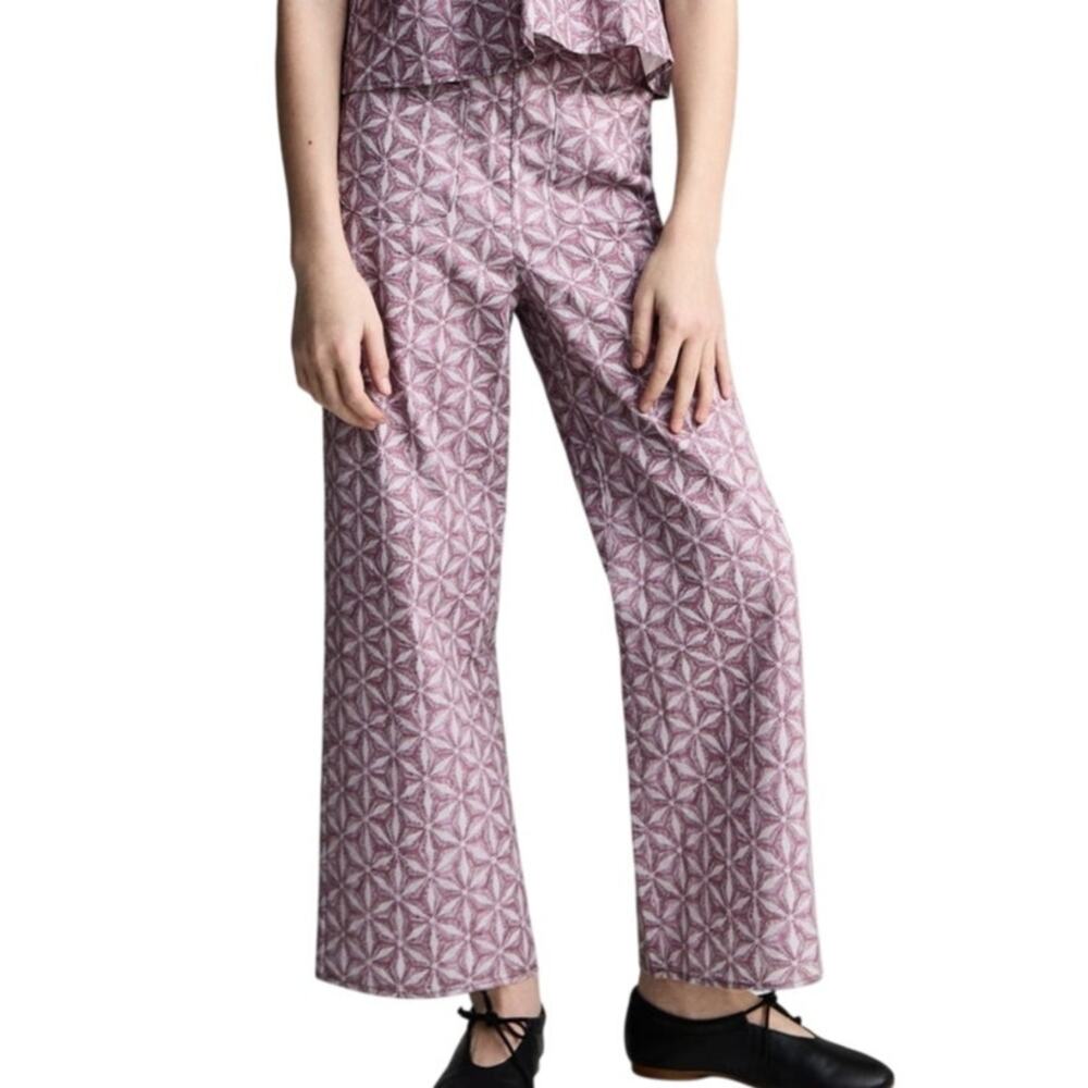 Boho Modern Wide Leg Pinwheel Pants Purple Girls 11-12 NWOT